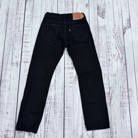 Levi’s 501 Black Button-Fly Straight Leg Jeans Men’s W29 L30 - Picture 2 of 8